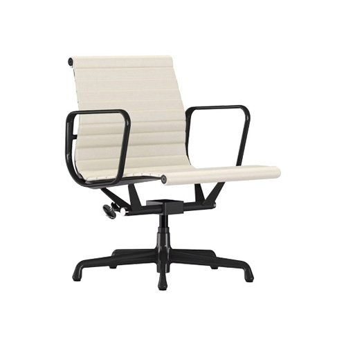 Herman Miller Eames Aluminum Group Management Chair in ivory 2100 series leather