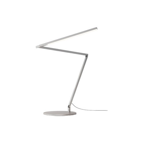 Silver Z-Bar Mini Gen 4 lamp with articulated arm and precise LED output.