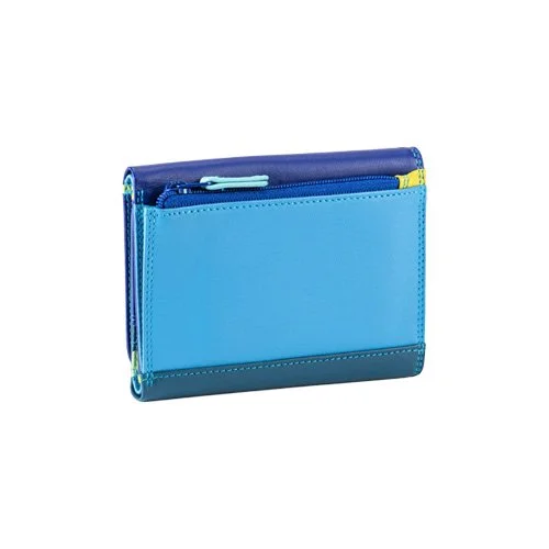 Leather tri-fold wallet with multiple card slots and bill compartments