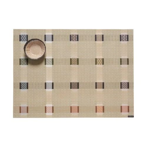 Chilewich Sampler Placemat in Wheat, a warm, sustainable woven accessory for contemporary dining spaces.