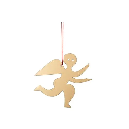 Alexander Girard Angel Ornament by Vitra in polished brass with timeless motif.