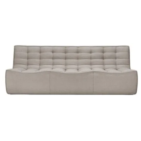 N701 modular sofa by Ethnicraft in graphite, moss, and ecru eco fabric