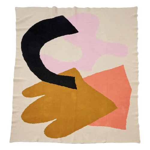 Areaware Assembly Throw with bold geometric design and modern color blocking.