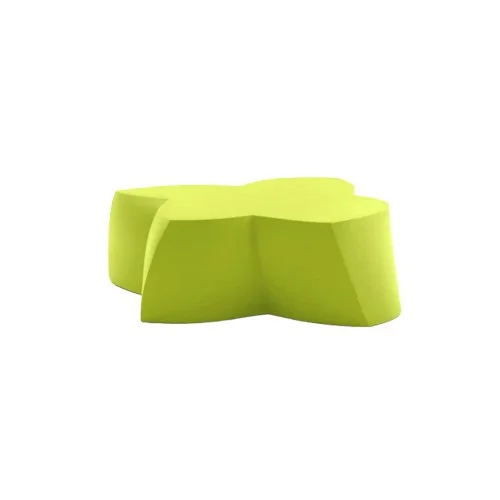 Gehry Coffee Table by Heller in red and green—sculptural polyethylene form.