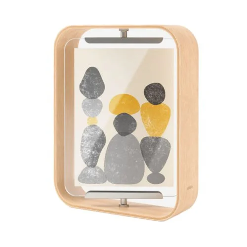 Bellwood 5x7 Frame by Umbra – modern, pivoting beechwood frame for portrait or landscape photo display.