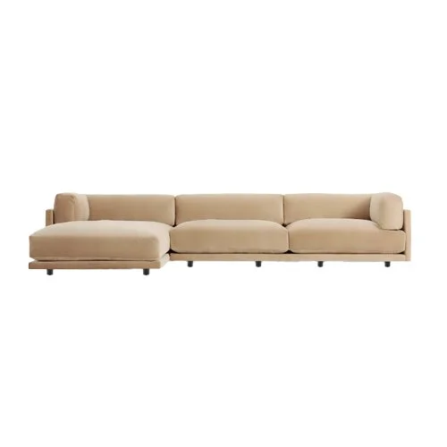 Casual modern sectional sofa with plush cushions and wide arms