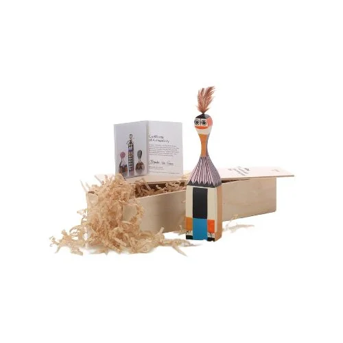 Vitra Wooden Doll No. 1, designed by Alexander Girard in 1953 — whimsical midcentury modern decor, handcrafted and unique.