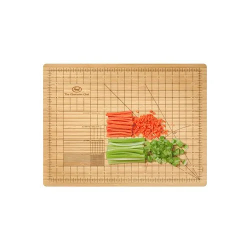 Precision kitchen cutting board combining humor, design, and functionality