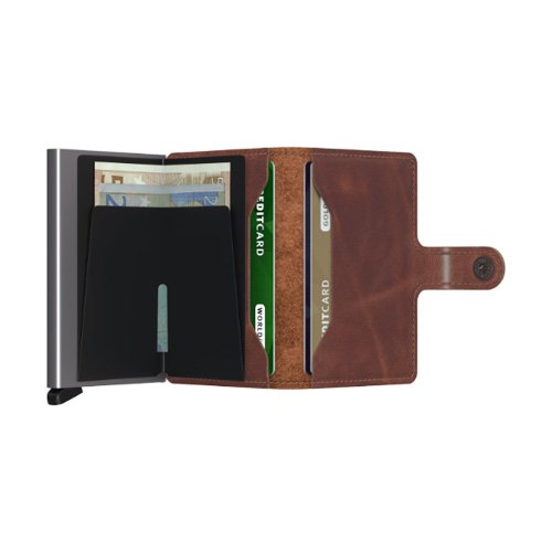 RFID-protected Miniwallet with press-stud closure and one-click card access
