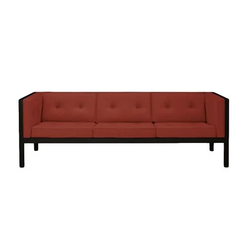 Cube Sofa in Mode fabric with clean lines and recessed plinth base by Herman Miller.