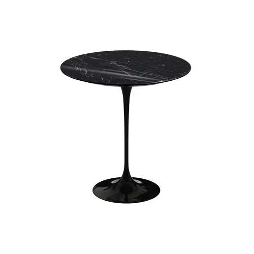 Saarinen Side Table with Nero Marquina marble top and tulip base by Knoll. (Copy)