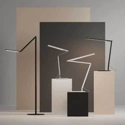 Slim adjustable LED lamp offering tunable white light and refined technical design.