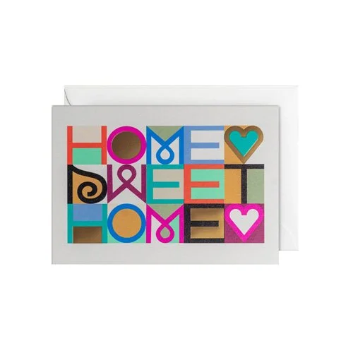 Alexander Girard Home Sweet Home greeting card in bold graphic typography