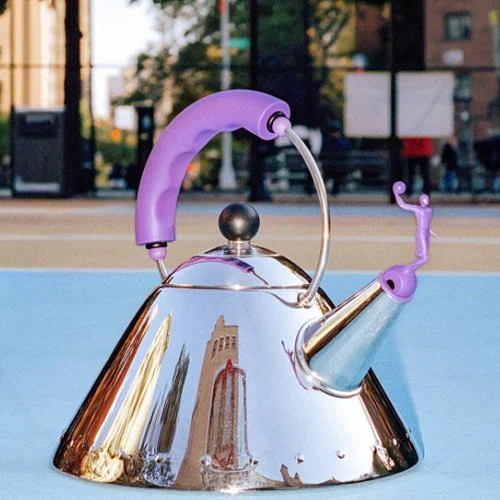 Limited-edition Alessi 3909 Kettle crafted in polished stainless steel.