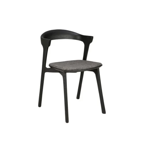 Bok Dining Chair by Ethnicraft with sculptural silhouette and solid oak frame.