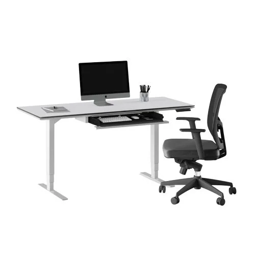 Modern ergonomic desk featuring sit‑stand controls and refined cable management.
