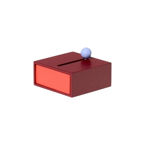 Areaware Cache Box (Small) in Red/Orange by Kenyon Yeh with slot and drawer.