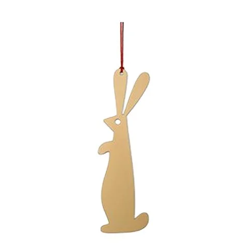 Alexander Girard Rabbit Ornament by Vitra in polished brass with whimsical motif.