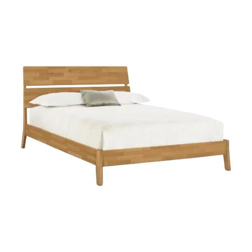 Copeland Linn Bed in cherry, walnut, or maple, available in Queen or King sizes.