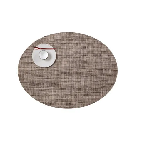 Mini Basketweave Oval Placemats by Chilewich – stylish, durable, and easy to clean for modern dining spaces.