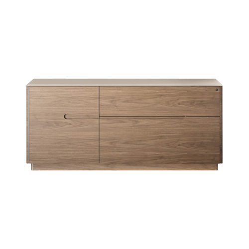 BDI Luma 6720 Multifunction Cabinet with satin-etched glass top and locking drawers. (Copy)