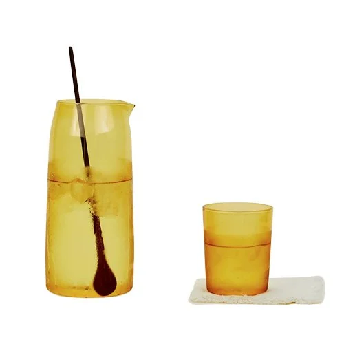 Essential Glassware collection amber pitcher modern design and everyday function