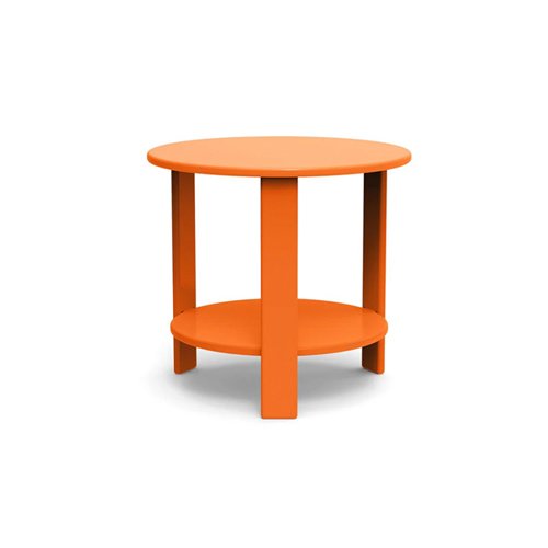 Modern round Lollygagger End Table in recycled HDPE, ideal for outdoor seating areas. (Copy)