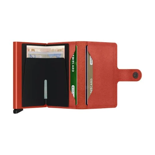 RFID-protected Miniwallet with press-stud closure and one-click card access