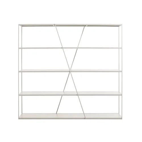 Blu Dot NeedWant Shelving – modern powder-coated steel shelving with fixed-position shelves, ideal for books, decor, or room division. Available in multiple sizes.