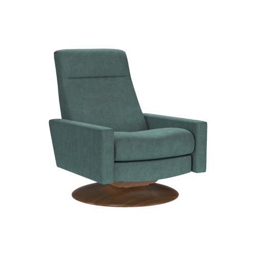 Contemporary lounge chair in customizable leather or fabric with wood or metal base.