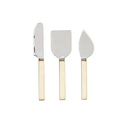 Simple Cheese Knives set of 3 by Hawkins New York, made from PVD-coated stainless steel.