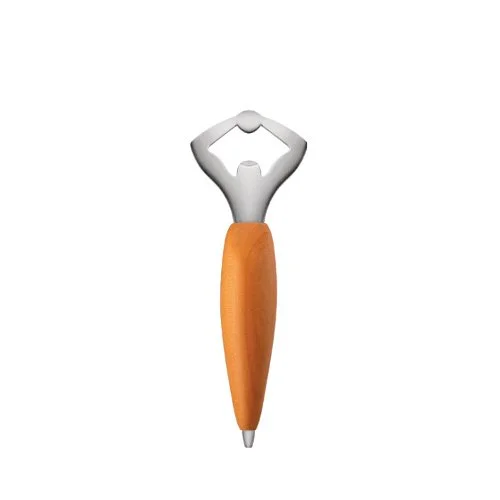 Ercolino Bottle Opener by Alessi – Andrea Branzi’s sculptural design with walnut handle and stainless steel construction.