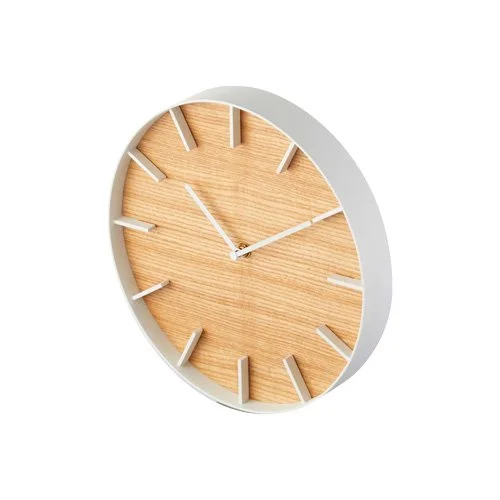 RIN Wall Clock by Yamazaki in ash or walnut veneer, showcasing minimalist Japanese design.