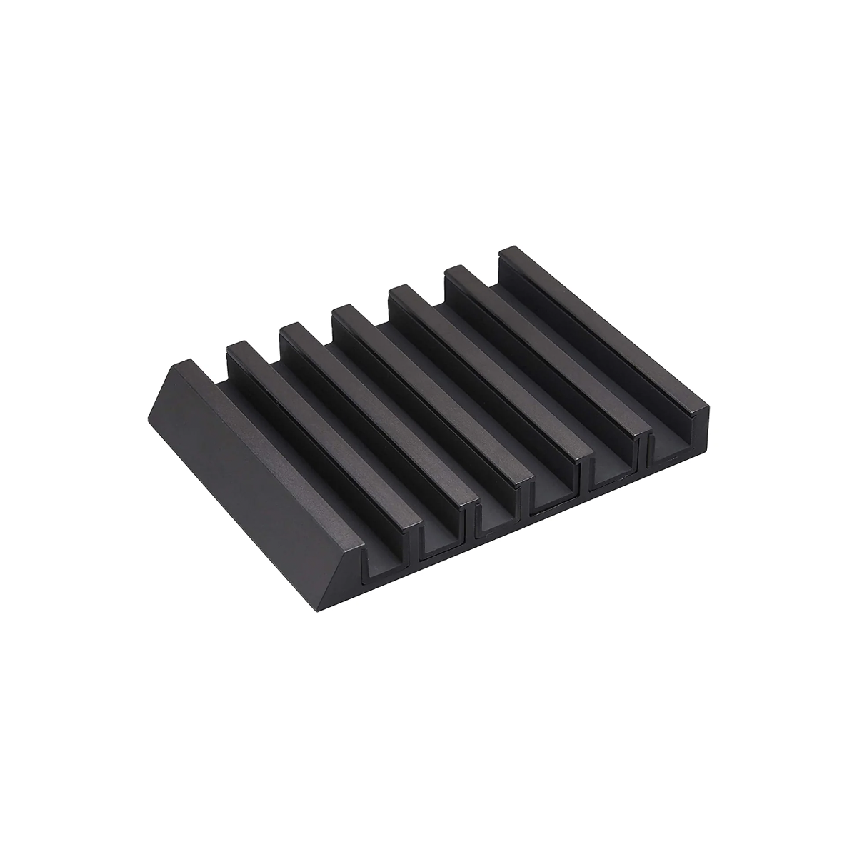 Yamazaki Tower Phone & Tablet Stand in black aluminum with minimalist Japanese design.