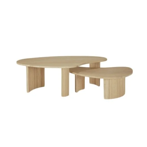 Modern asymmetrical coffee table with sculptural silhouette