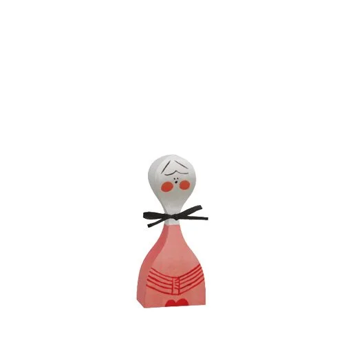 Wooden Doll No. 2 by Alexander Girard for Vitra — a hand-painted, solid wood collectible inspired by folk art and midcentury modern design.