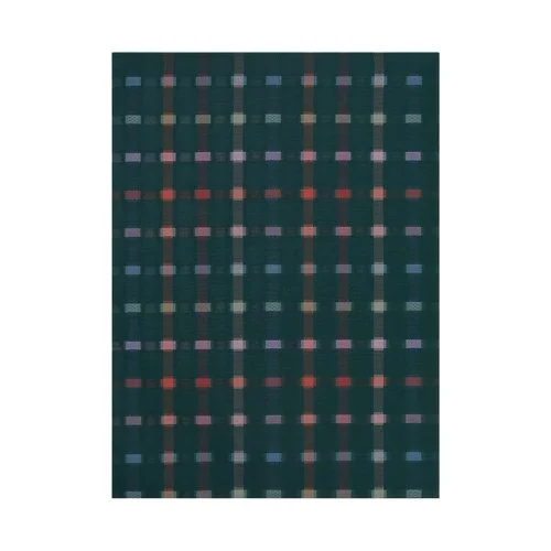 Chilewich Sampler Rug with overlapping rectangles, varied weave structures, and geometric color blocks.