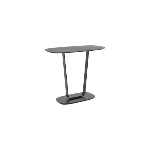 Cloud 9 1186 end table by BDI in Alto Grey with powder-coated steel base.