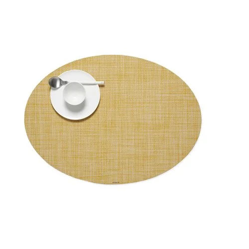 Mini Basketweave Oval Placemats by Chilewich – stylish, durable, and easy to clean for modern dining spaces.