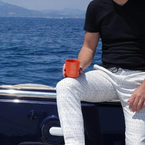 Persimmon bamboo cup by Ekobo adds bold warmth to eco-conscious dining.