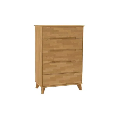 Copeland Linn 5-Drawer Dresser in cherry, oak, or walnut, a modern solid wood storage piece.