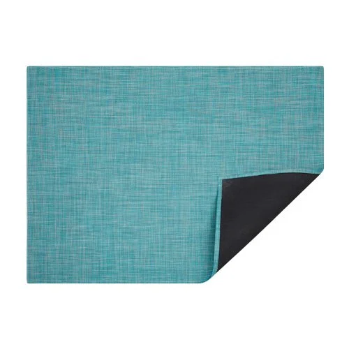 Chilewich Mini Basketweave Rug with scaled woven detail, sustainable and modern.