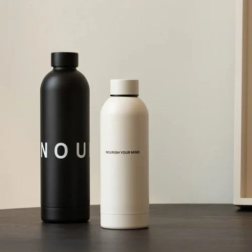 Gry Mattr stainless steel bottle with recycled metal build and minimalist design