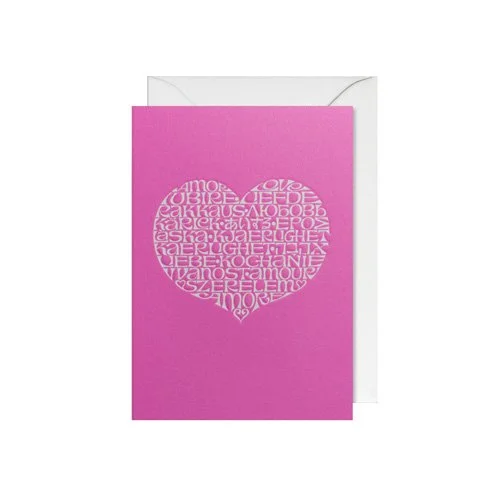 International Love Heart card by Alexander Girard in red and black