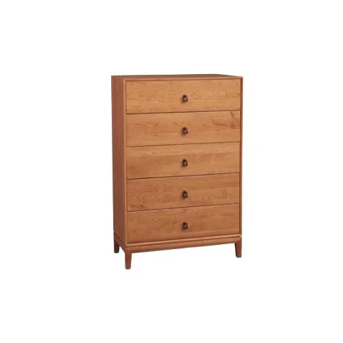 Copeland Mansfield 5-Drawer Wide Dresser in cherry or walnut, a modern solid wood storage piece.