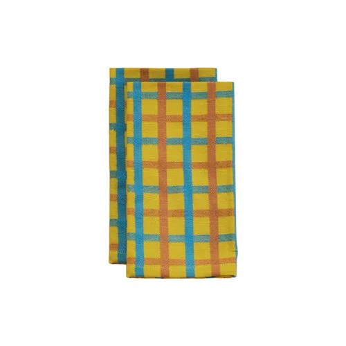 Colorful plaid napkins by Dusen Dusen, woven cotton table linens for modern dining.