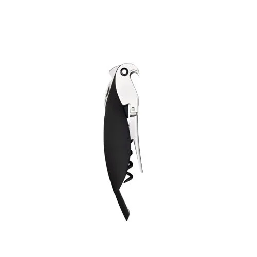 Alessi Parrot Sommelier Corkscrew in black – Alessandro Mendini’s sleek parrot-shaped design blending whimsy with functionality.