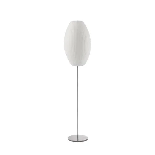 Vertical floor lamp with soft glow and modern form, available in three sizes.