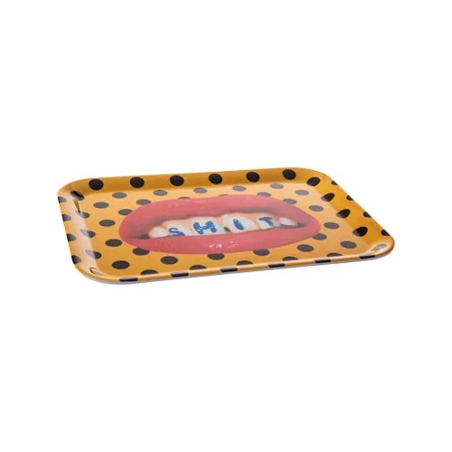 Designer melamine tray by Seletti, graphic surface, contemporary collectible home object