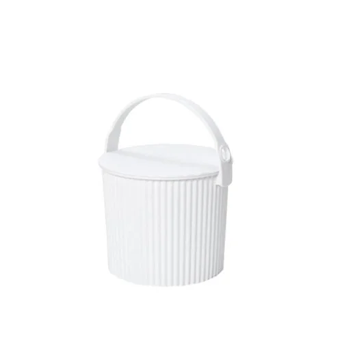 White Hachiman Bucket with modern matte finish and sleek curved shape.